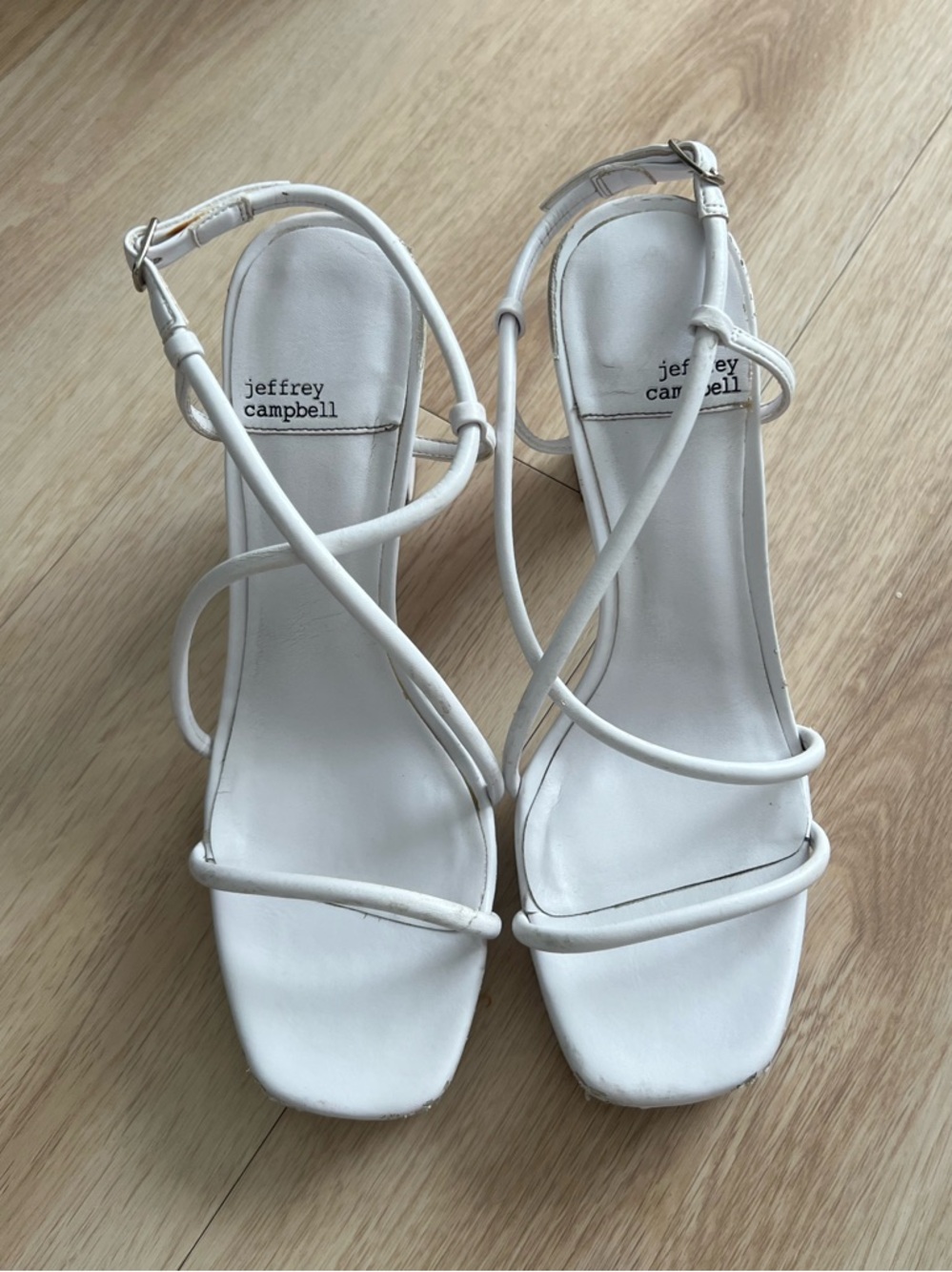 Jeffrey Campbell White Strappy Heels — Size 9